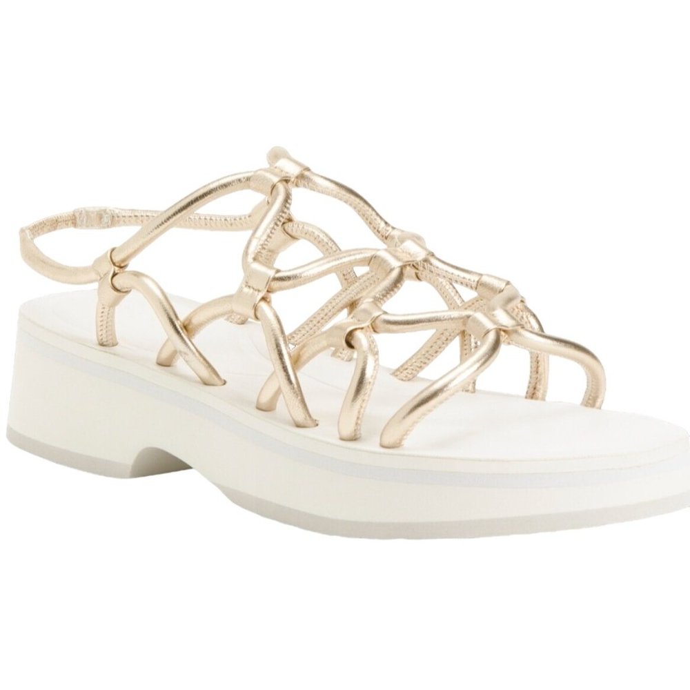 AEROSOLES‎ Leather Chaya Platform Sandals Gold